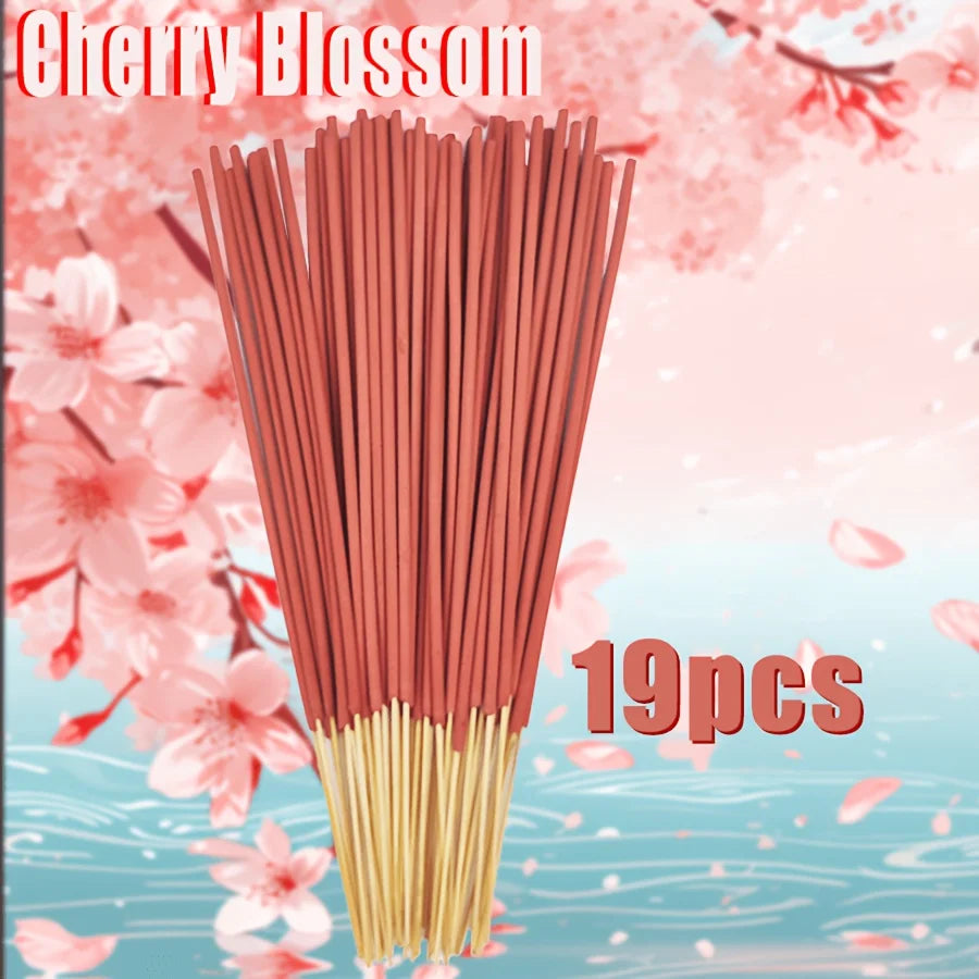 19/49/98/198 pink cherry blossom incense sticks 22.0cm Soft and delicate fragrance, suitable for bedrooms, study rooms, tea rooms, and for relieving stress at work, enhancing the ambiance for guests, with stable burnin
