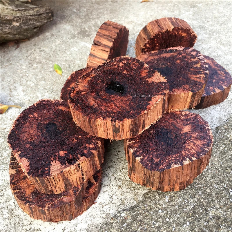 Myanmar Small Leaf Xiangzhen Incense Log Round Qi Nan Aromatherapy Material Home Car Pendant Buddha Beads Bracelet Decoration