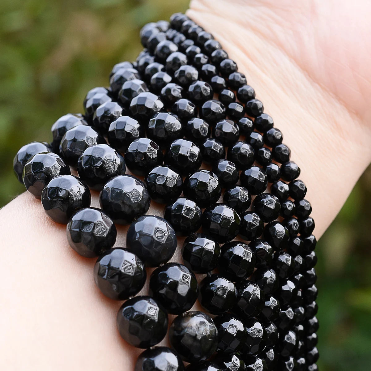 Natural Red Faceted Agates Stone Beads Ruby Chalcedony Onyx Round Loose Spacer Beads for Jewelry Making Diy Bracelet 4-12mm