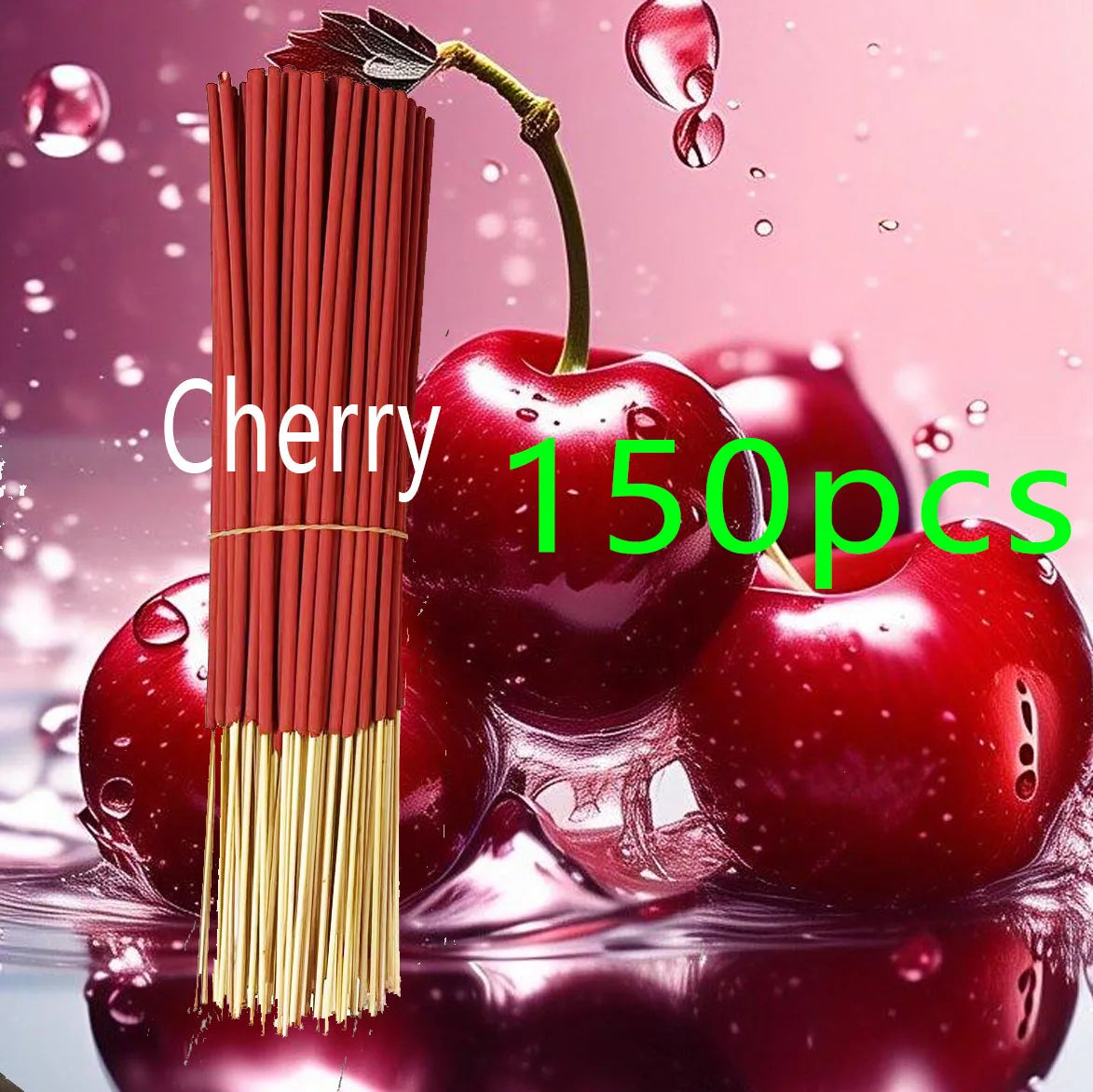 Handmade Cherry Scented Incense Sticks - 22.0cm Long-Lasting Artificial Wooden Incense Sticks, Safe and Non-Irritating for Indoor and Outdoor Use, Feather-Free Yoga and Meditation Decorations, Suitable for Camping, Travel, Garden, and Holidays (Halloween,