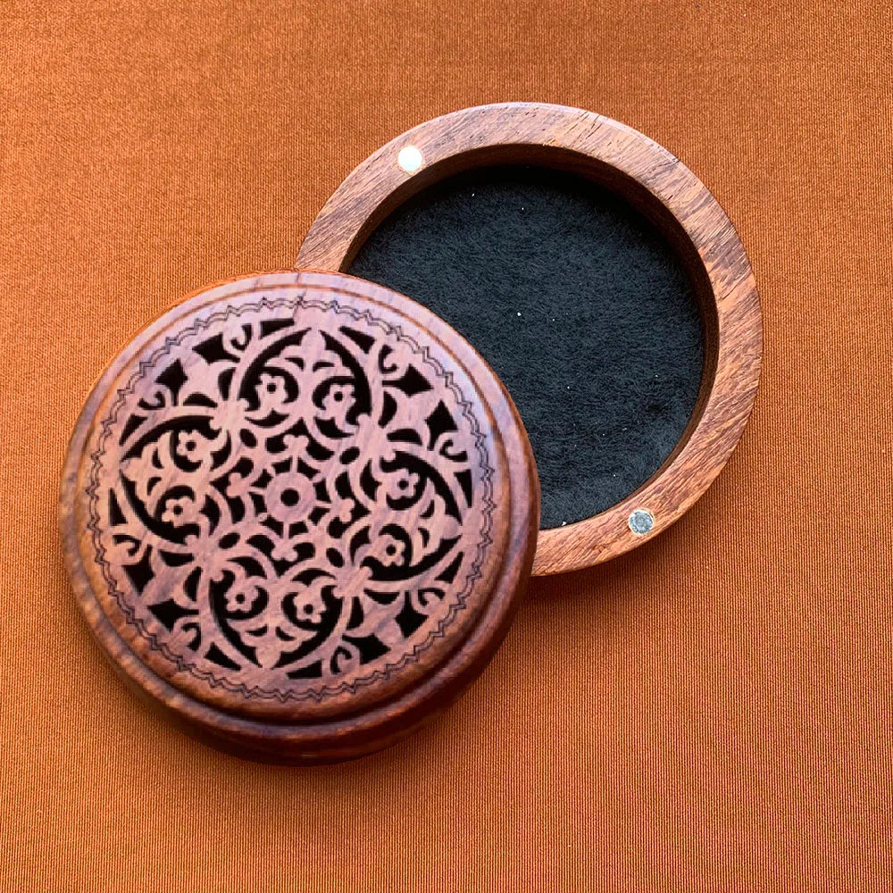 Free Shipping Vietnam Rosewood Incense Burner for 2-4Hr Coil Incense Portable wooden Incense holder With Fireproof Mat