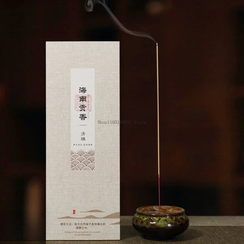 32CM Hainan Agarwood Bamboo  Incense Stick Home Buddha Worship Indoor Yoga Meditation Soothing Spiritual Lasting Fragrance