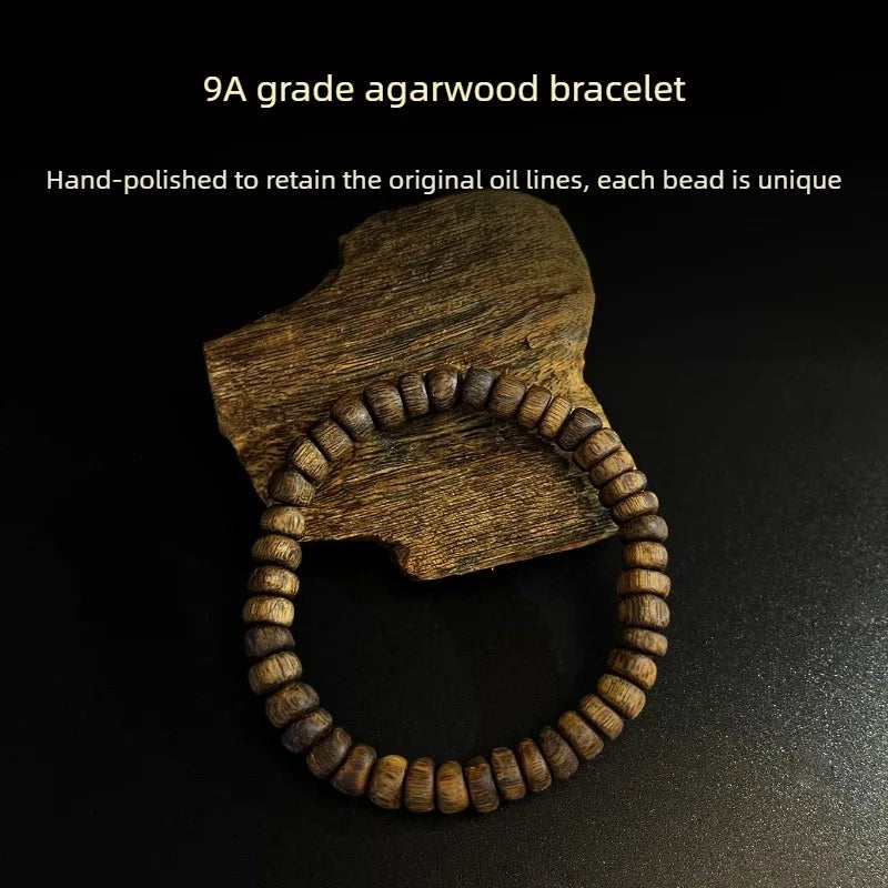 Agarwood Prayer Rosary Bracelet，Arabian Luxury Incense Scent Oudh Wood Prayer Bead Bracelets for Purifying Soul Yoga Meditation