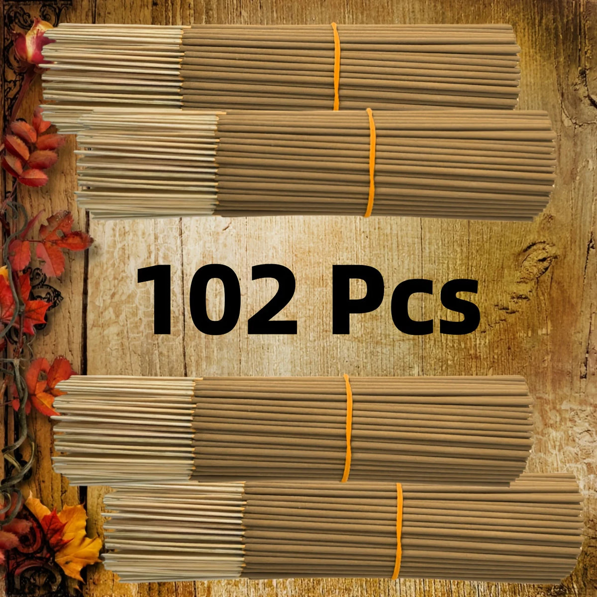 High-Quality Sandalwood, 25/52/102/178 Sticks of High-Quality Natural Sandalwood Incense, Suitable for Home Air Purification, Meditation, Long-Lasting Fragrance, Spiritual Purification, Yoga, Office, Tea Room, Camping, and Travel, Perfect for Halloween