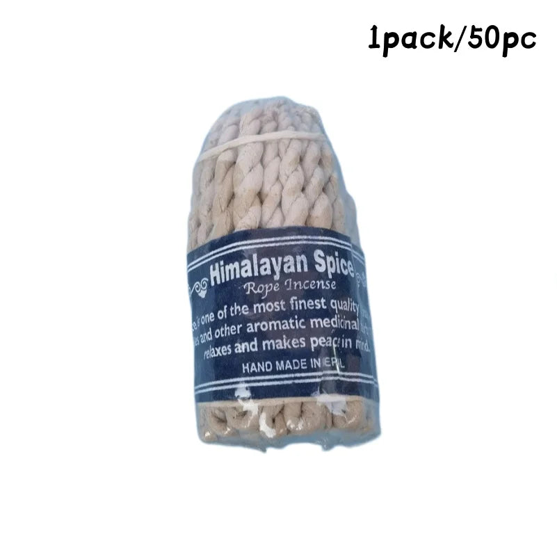 50pc Handmade Nepal Rope Incense Sandalwood Cedar Aromatherapy DIY Yoga Meditation Fragrance Relieve Stress Help Sleep