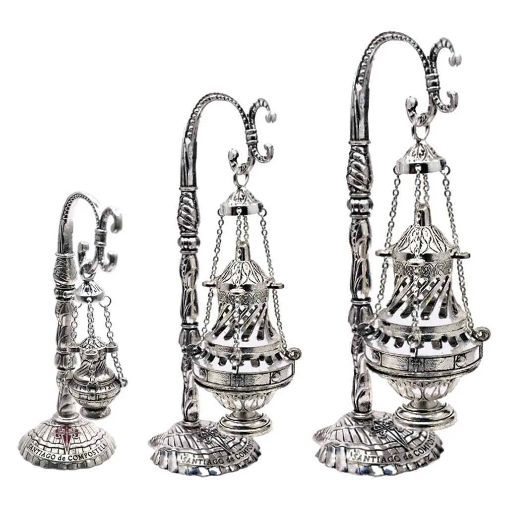Vintage Censer with Lid Church Censer with Chain Table Ornament