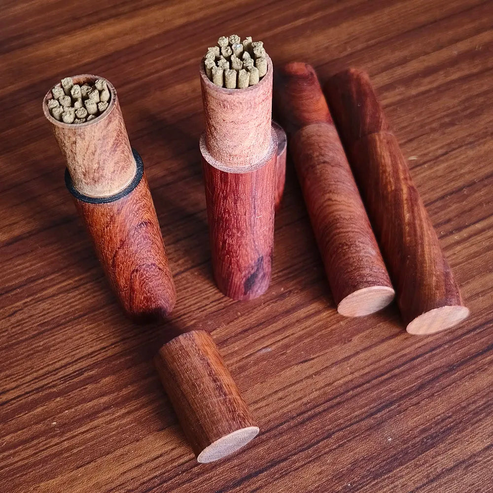 8g 2.8mm Handmade Chinese Kyara Kynam Agarwood Incense Sticks In A Wooden Tube Rich Aroma for Home Zen Yoga Meditation