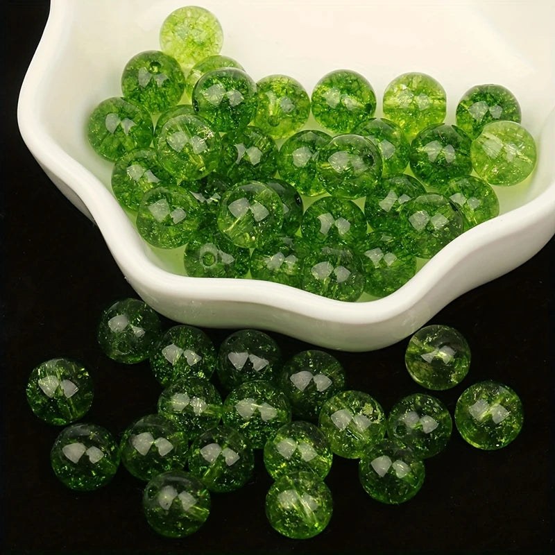 Natural Green Peridot Crystal Stone Beads Round Loose Spacer Beads For Jewelry Making DIY Handmade Bracelet Accessories Supplies