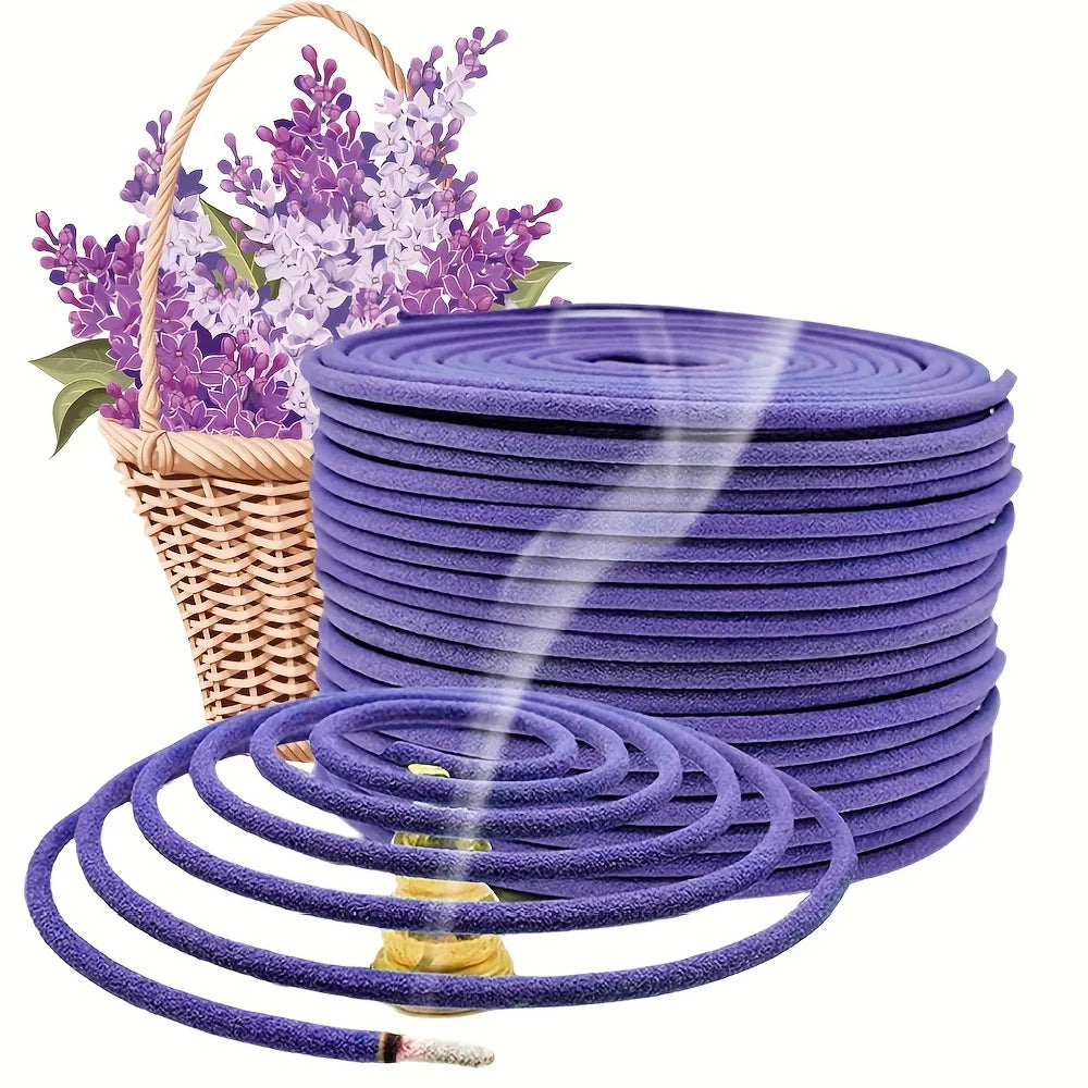 Lavender Aromatherapy Rolls - 20/60/80 Natural Spirals |   Long-Term Burning (4 Hours) |   Perfect for Patios, Balconies, Swimming Pools, Camping, and Gardens. |   The Perfect Summer Gift and Home Decor, Outdoor Fragrance Rolls.