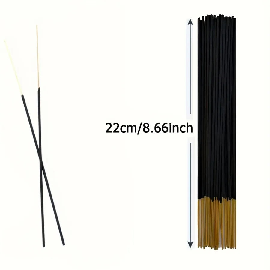 Mysterious Black Exotic Aroma Bamboo Stick 8.66 inches 45-50 minutes Burning Time for Home and Office Christmas