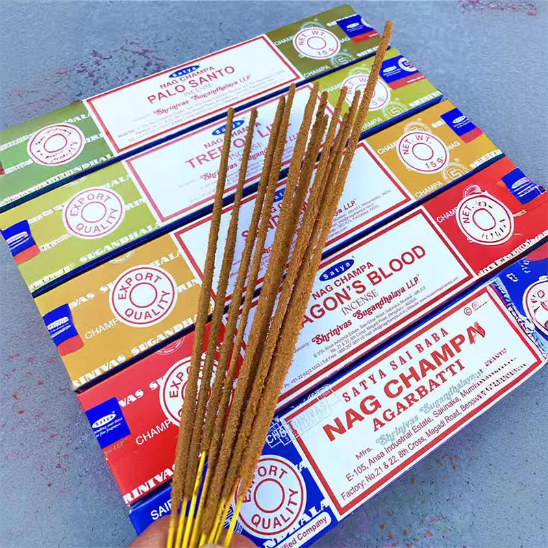 Batch Incense Satya 2/5 Packs Nag Champa PALO SANTO SANDALWOOD Super Hit Natural Karma Best Selling Original 100% Incense Sticks