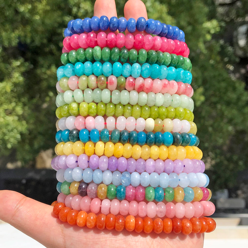 Natural Stone Rondelle Beads 5x8mm, 75pcs