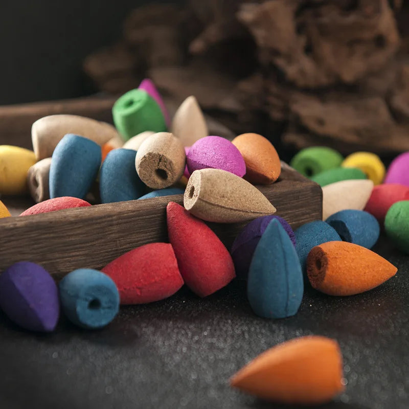 30/60pcs Waterfall Backflow Incense Cones for Incense Burner Holder Lavender Sandalwood Mix Scent Yoga Meditation Home Fragrance