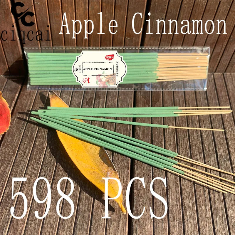 Apple Cinnamon Scented Premium Incense Sticks, 12cm / 4.72inch Natural Aromatherapy Incense Sticks, Made Purely by Hand from Apple and Cinnamon Fragrant Powder, with a Strong and Long-Lasting Scent, Refreshing and Invigorating, Purifying the Air, Suitable