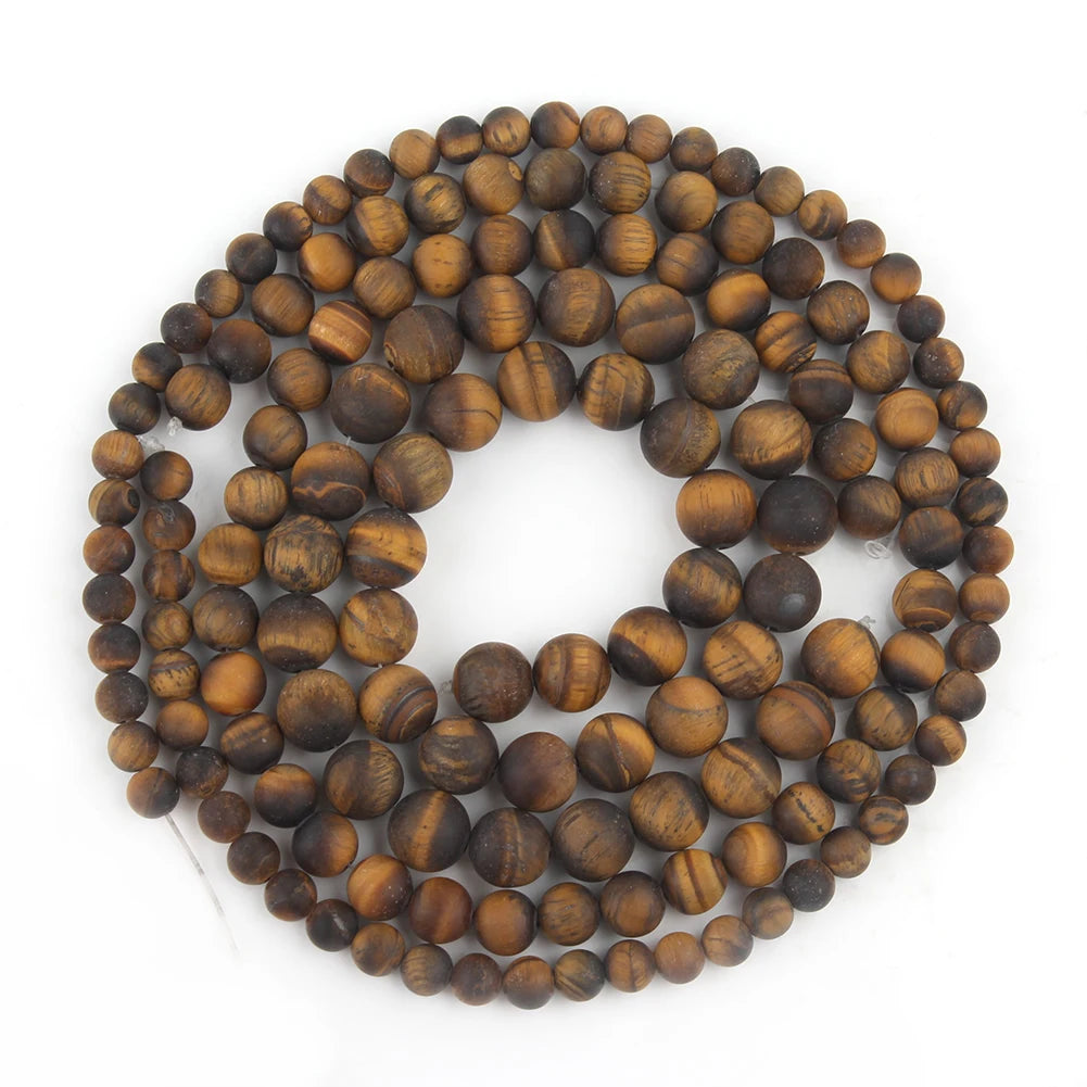 Matte Natural Stone Beads 4-12mm Round Spacer for Jewelry Making