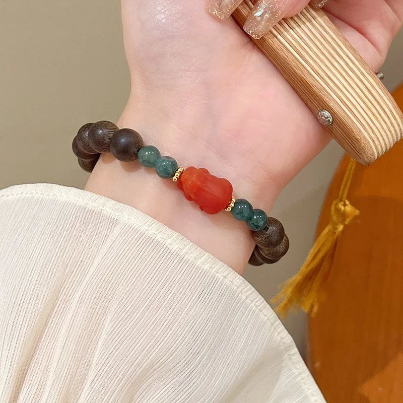 Natural Agarwood Pixiu Bracelet for Women