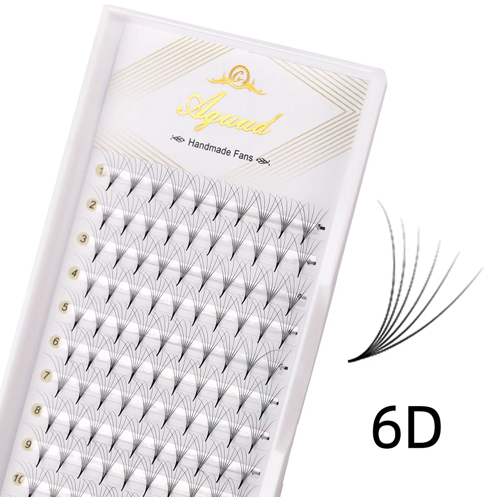 AGUUD 5 Trays/Lot Thin Roots Slim Base Premade Fans Lash Sharp Pointy Base Promade Russian Volume Fans Eyelash Extensions Faux