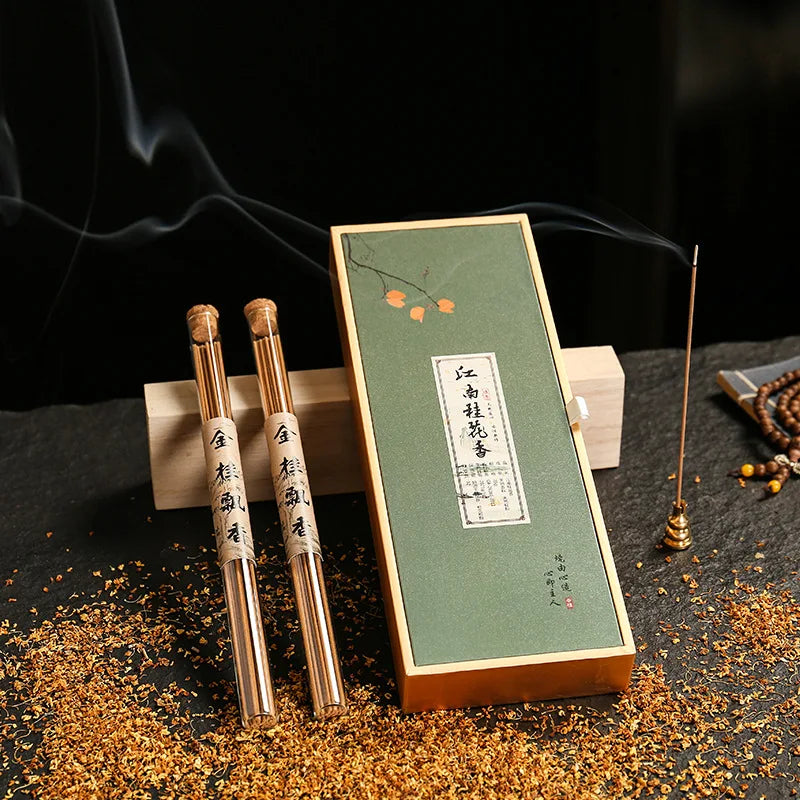 Natural Incense Sticks Sandalwood Agarwood Osmanthus High-end Gift Box Set Household Temple Worship Promotes Sleep Joss Stick