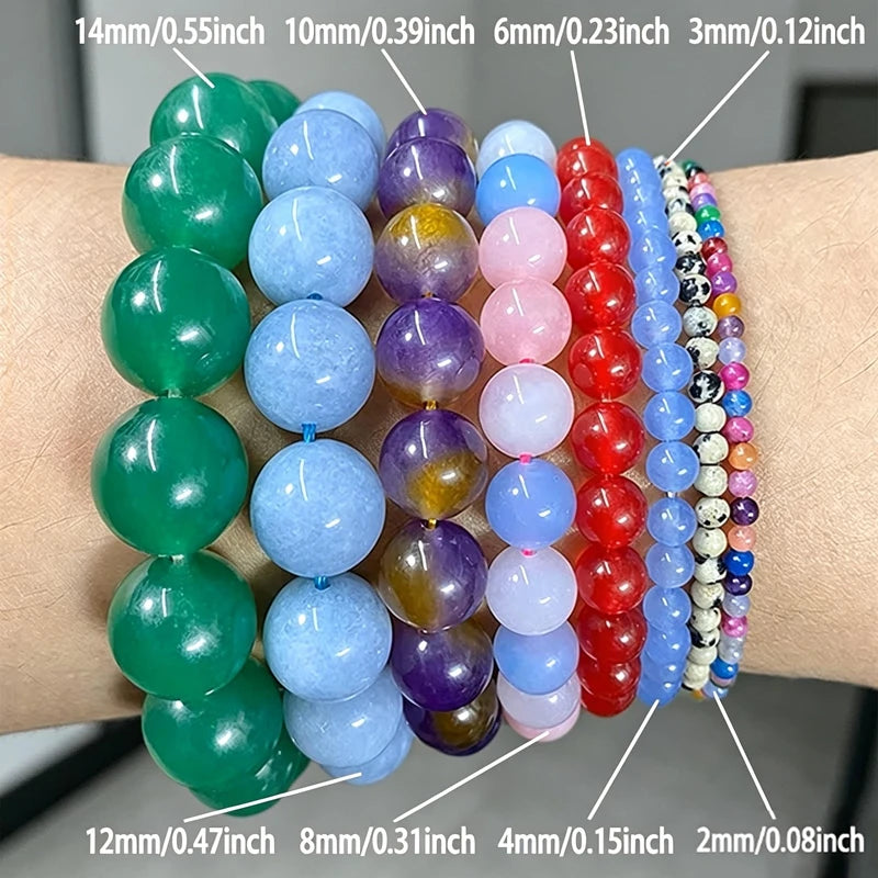 4-12mm Natural Stone Beads Amethysts Obsidian Agates Jade Garnet Quartzs Beads For Jewelry Making DIY Bracelet Necklace Supplies