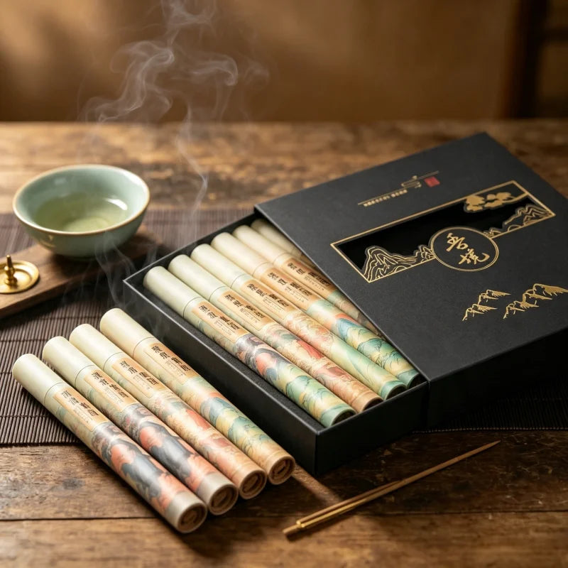 400 pieces of ten tube Five Classics Incense Gift Box with Ink Painting Style, Sandalwood, Agarwood, etc. Suitable for home gift