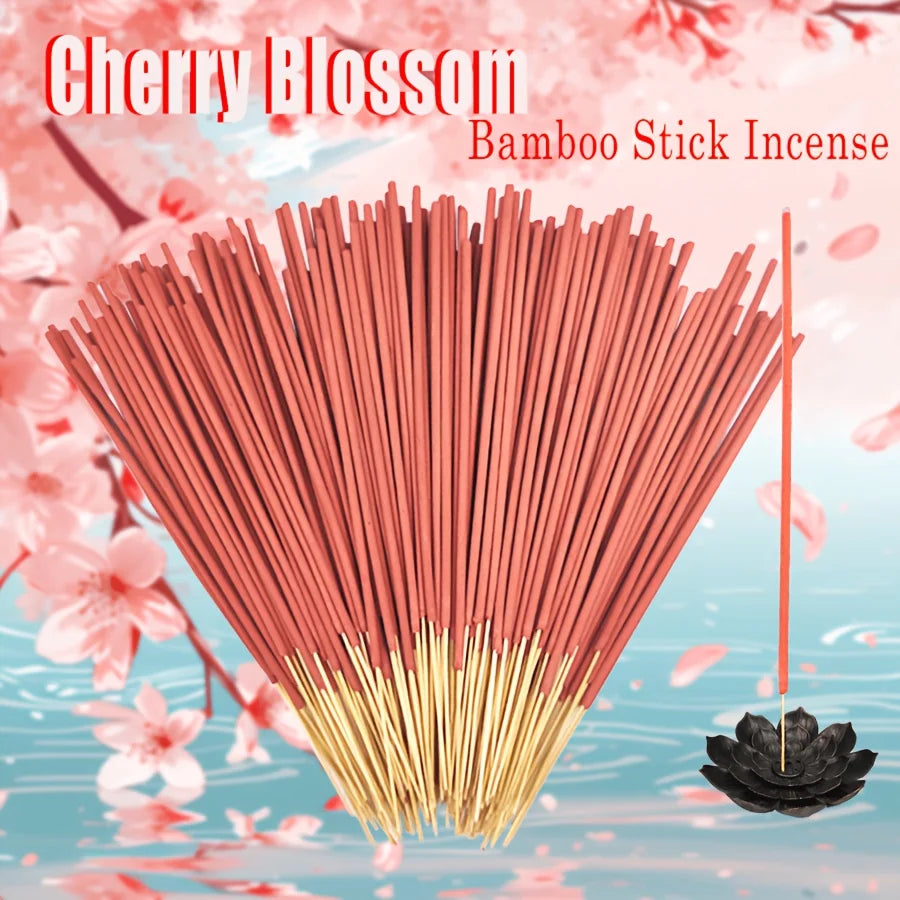 19/49/98/198 pink cherry blossom incense sticks 22.0cm Soft and delicate fragrance, suitable for bedrooms, study rooms, tea rooms, and for relieving stress at work, enhancing the ambiance for guests, with stable burnin