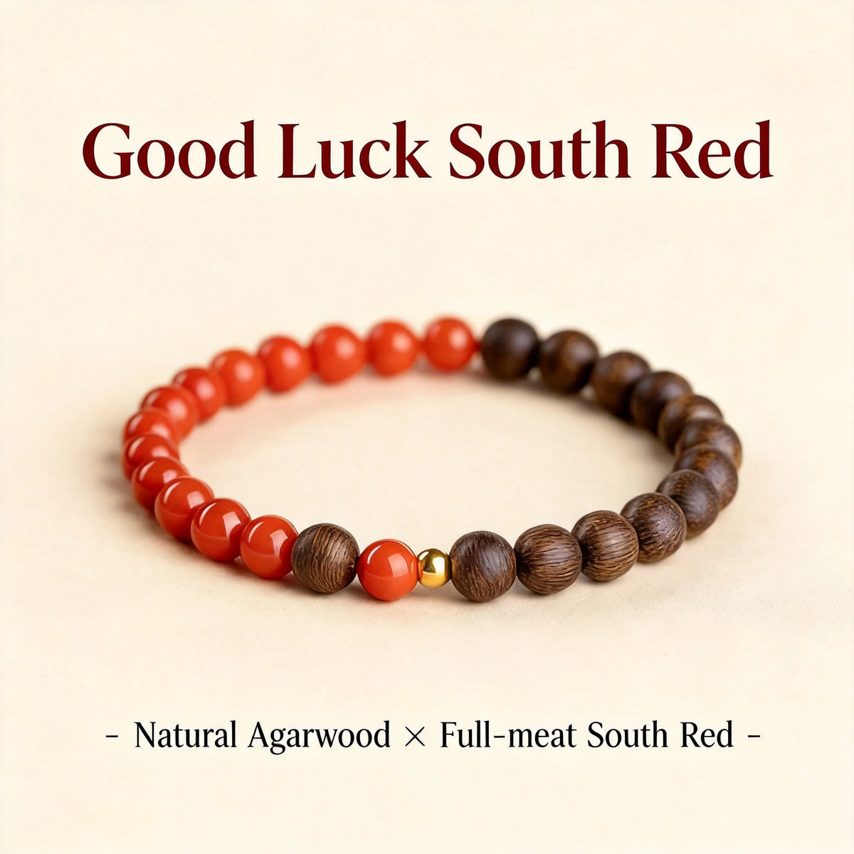 Unisex Chinese Style Single Loop Beaded Bracelet 2026 Natural Agarwood Southern Red Agate Wenwan Bracelet For Daily Wear Gift