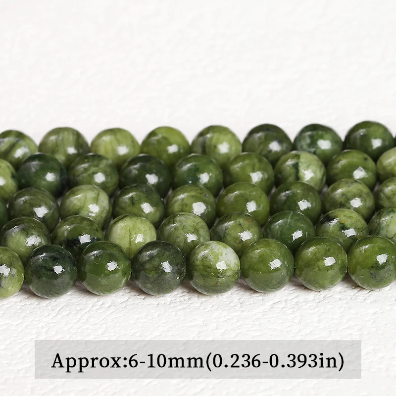 4 6 8 10mm Natural Stone Dark Color Southern Jade Beads Round Loose Spacer Jasper For Jewelry Making Diy Necklace Bracelet