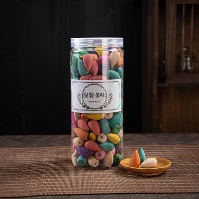 200Pcs Natural Waterfall Incense Cones Reflux Tower Incense for Burner Smoke Backflow Cone Fragrance Lavender Aromatherapy Buda