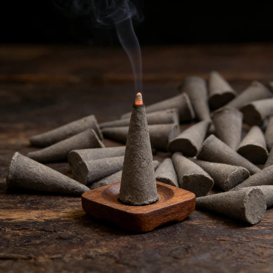 95pcs of Old Tree Agarwood Incense Cones, Remove Odours, Essential for Home, Office, Tea Room, Meditation and Yoga Aromatherapy