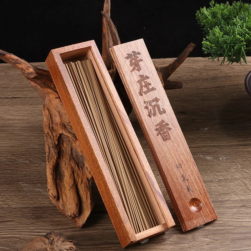 21cm Natural Incense Stick Wooden Box/Old Mountain Sandalwood Ambergris Nha Trang Agarwood Indoor Air Purification Joss Stick