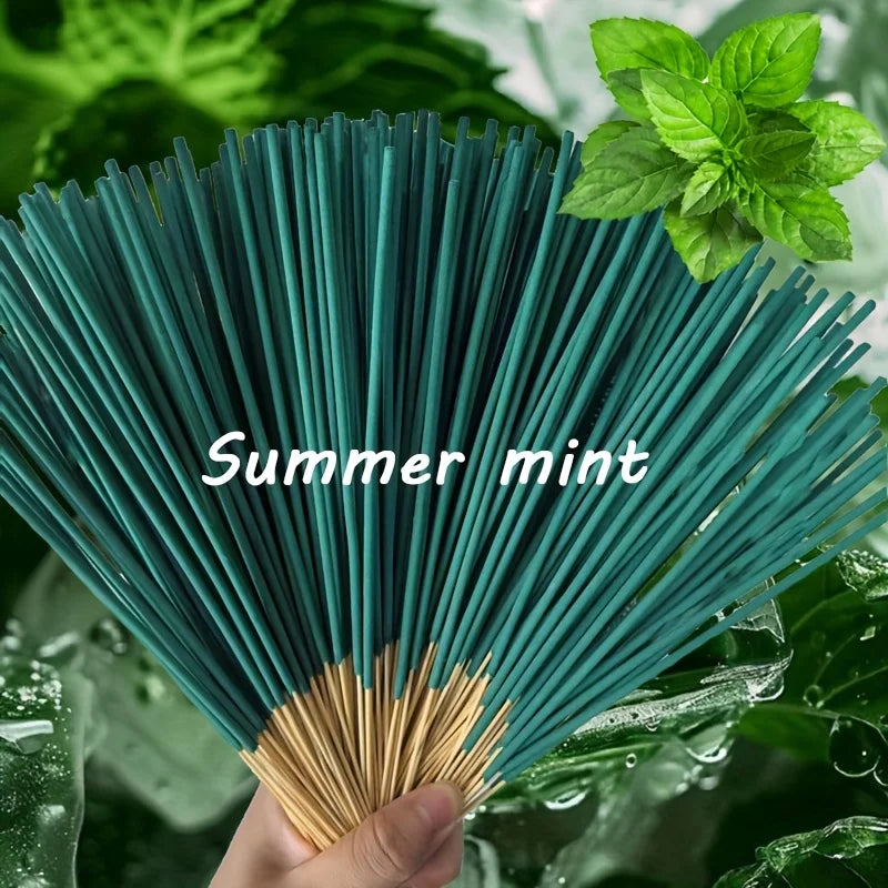 Cooling Mint Incense Sticks Purify the Air, 11/41/81/139/181 Sticks/Pack, Mint Flavor, 22.0cm , Suitable for Yoga and Meditation, Home, Living Room, Tea Room, Hotel, Outdoor Activities, Easy to Carry