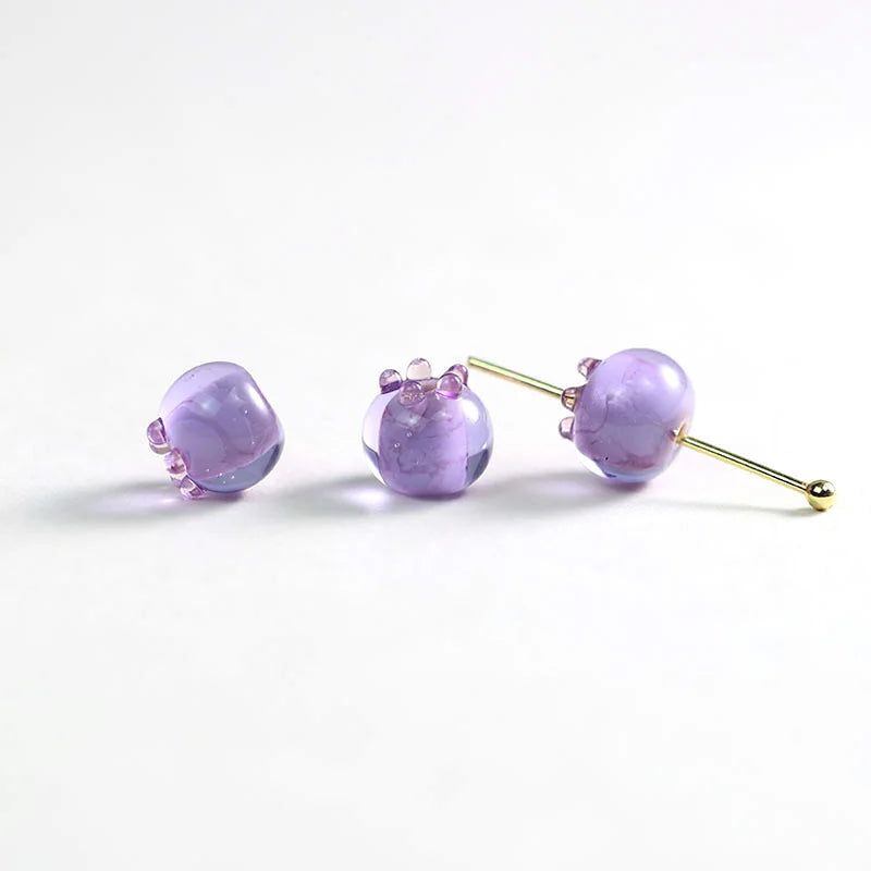 10pcs 12mm Blueberry Glass Beads Irregular DIY Jewelry