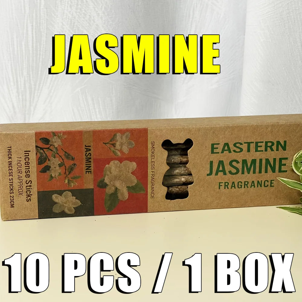 Argentinian Hand-Rolled Incense Sticks in a Box, Containing 6 Scents Including Osmanthus, Rose, Jasmine, Narcissus, Sacred Wood, and Lavender, 21cm Long, with a Rich Aroma, Purifies the Air, Suitable for Yoga, Meditation, Hosting Guests, Reading, Etc