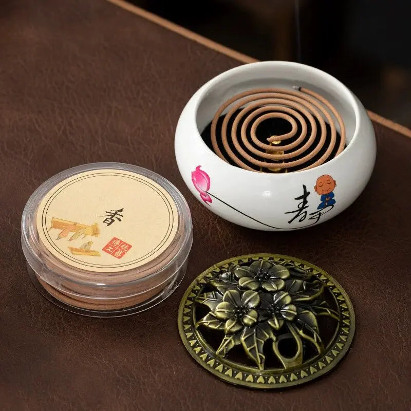 20pcs/box Lavender Jasmine Coil Incense Sandalwood Rose Rolled Incense Aromatherapy Yoga Meditation Home Fragrance Decoration