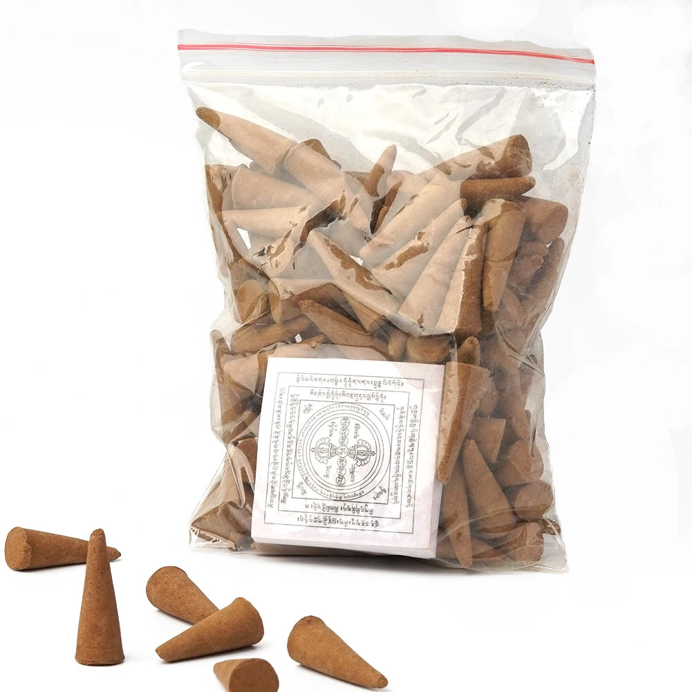 Tibetan Natural Incense Cones - Soft Smoke, Peaceful and Serene, Ideal for Buddha Offerings and Meditation