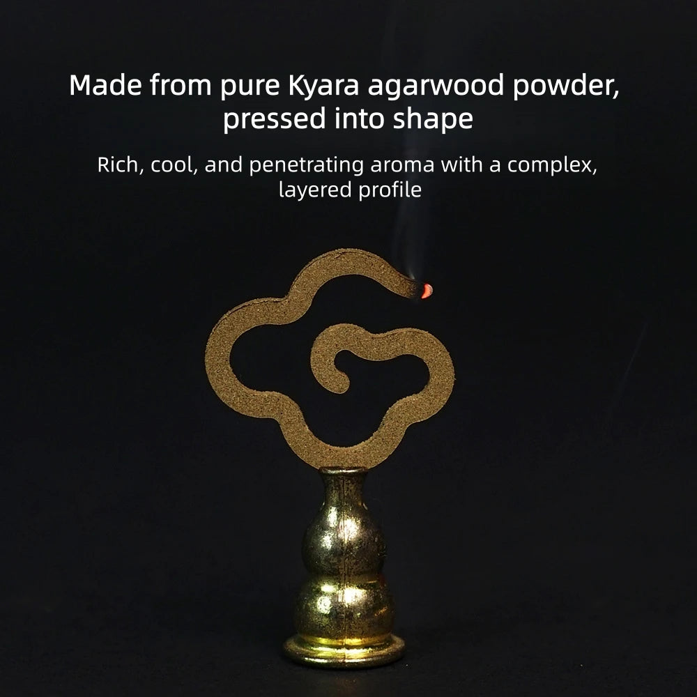 Green Kyara Agarwood Incense,Medium Auspicious Cloud,Natural Binder-Free Coil Incense,Home Indoor Aromatherapy&Air Purification