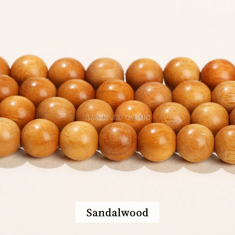 Natural Wood Bead Gold Silk Sandalwood Round Buddha Bead 6 8 10mm Pick Size For Jewelry Making Diy Necklace Bracelet Accessory