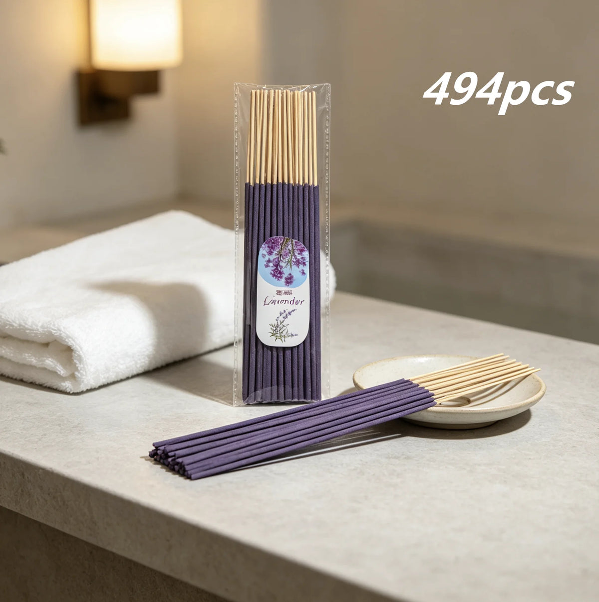 Lavender Incense Sticks, Natural Home Fragrance Sticks for Relaxing Reading Time, 22cm Long, Ideal for Living Room, Bedroom,
