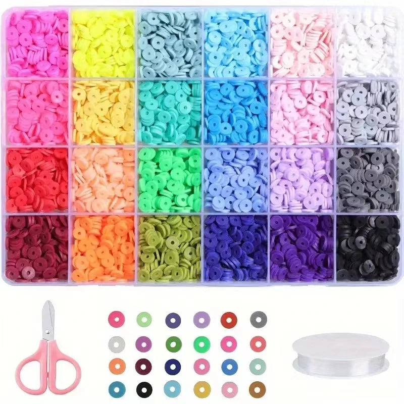 10000pcs Assorted Polymer Clay Beads Kit for DIY Jewelry Making - Handmade Craft Supplies for Bracelet, Necklace, Earrings - Gre