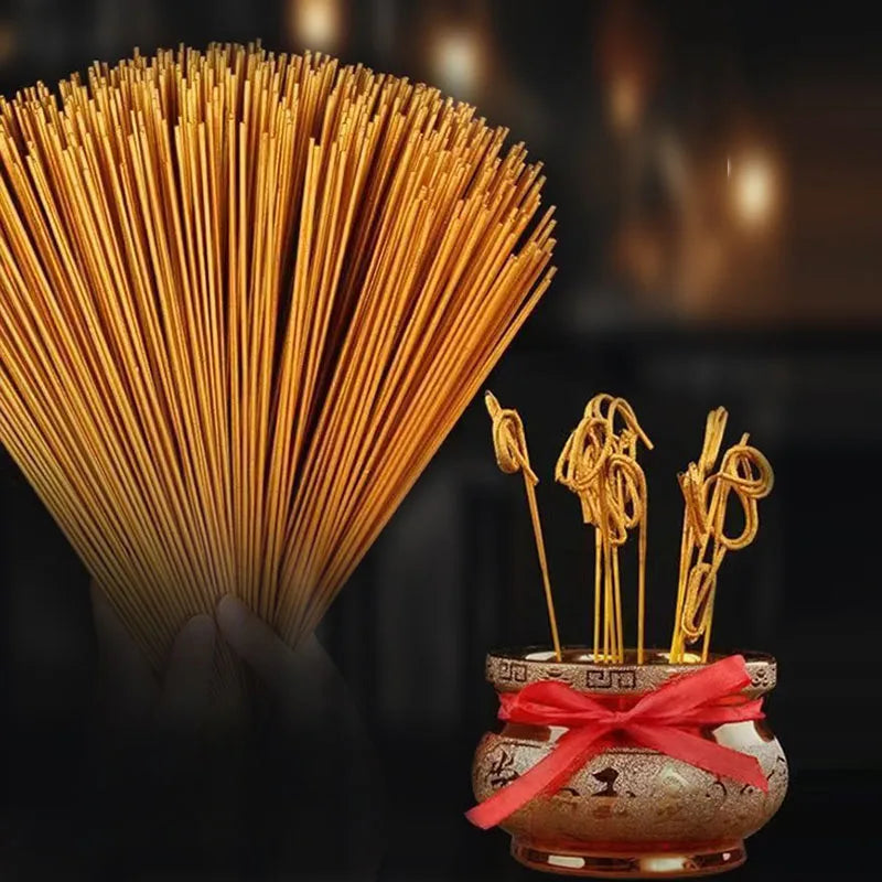 500pcs/1000pcs per Pack Natural Incense Sticks 32cm Sandalwood Golden Roll Money Joss Stick Incenses