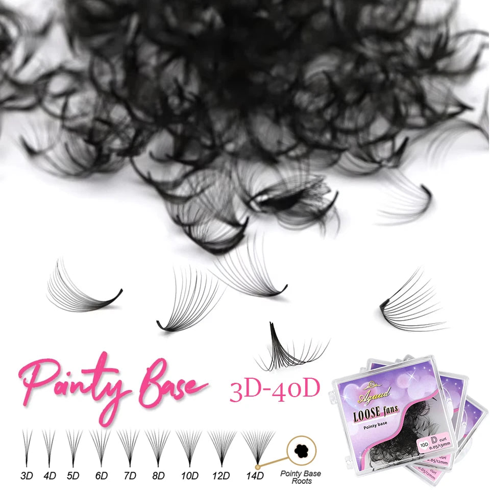 Pointy Base Premade Fans Lashes 10D-40D