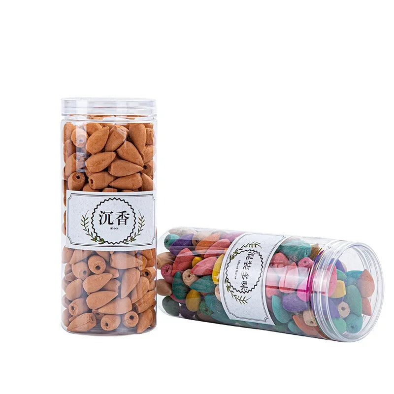 200Pcs Natural Waterfall Incense Cones Reflux Tower Incense for Burner Smoke Backflow Cone Fragrance Lavender Aromatherapy Buda
