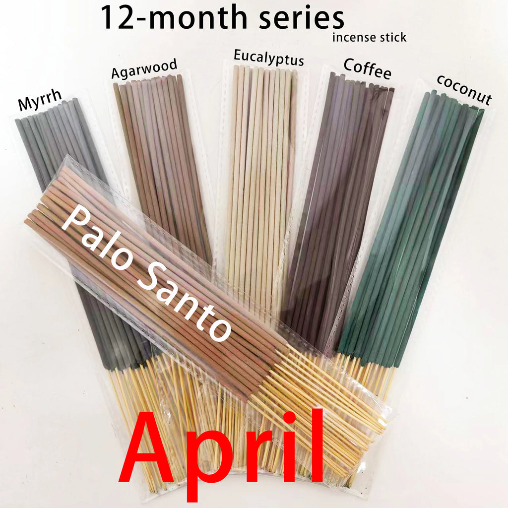 126 Pieces/6 Sets, 12-Month Seasonal Series Combination Set of 22cm Incense Sticks, Including Sandalwood, Agarwood, Dragon's Blood, Cherry, Rose, Jasmine, Watermelon, Strawberry, Cherry, Passion Fruit, Iris, Lavender,