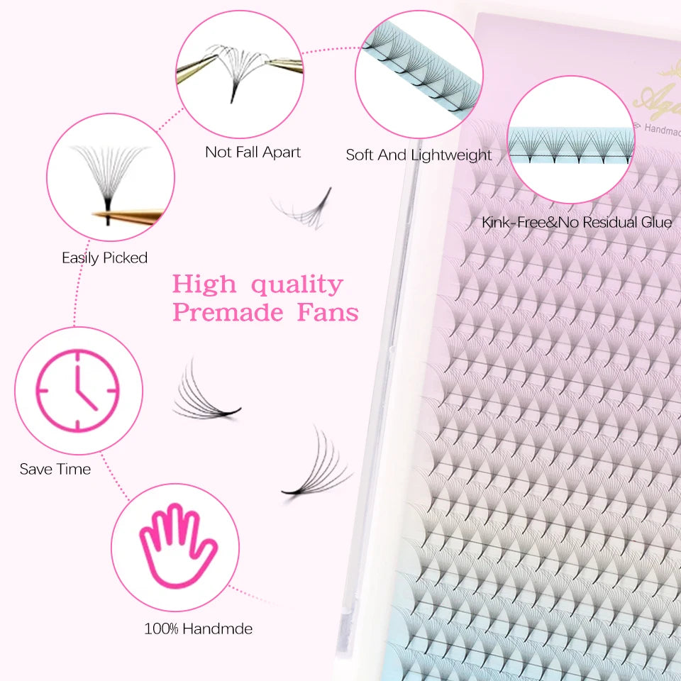 Premade Volume Fans Lashes 10 Trays Soft Russian