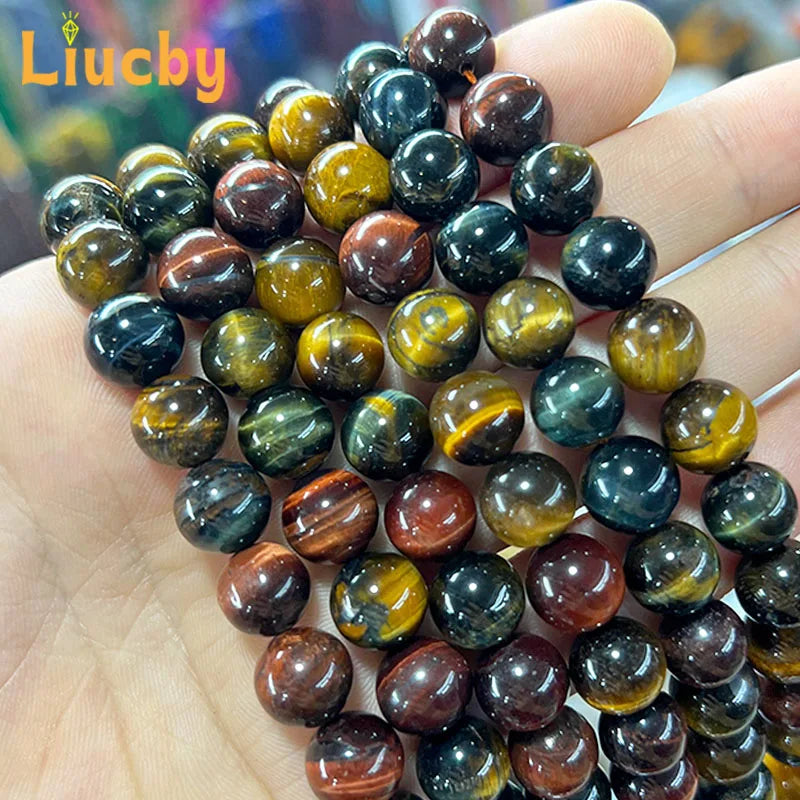 Natural 3-Color Tiger Eye Beads 10mm DIY Jewelry Making
