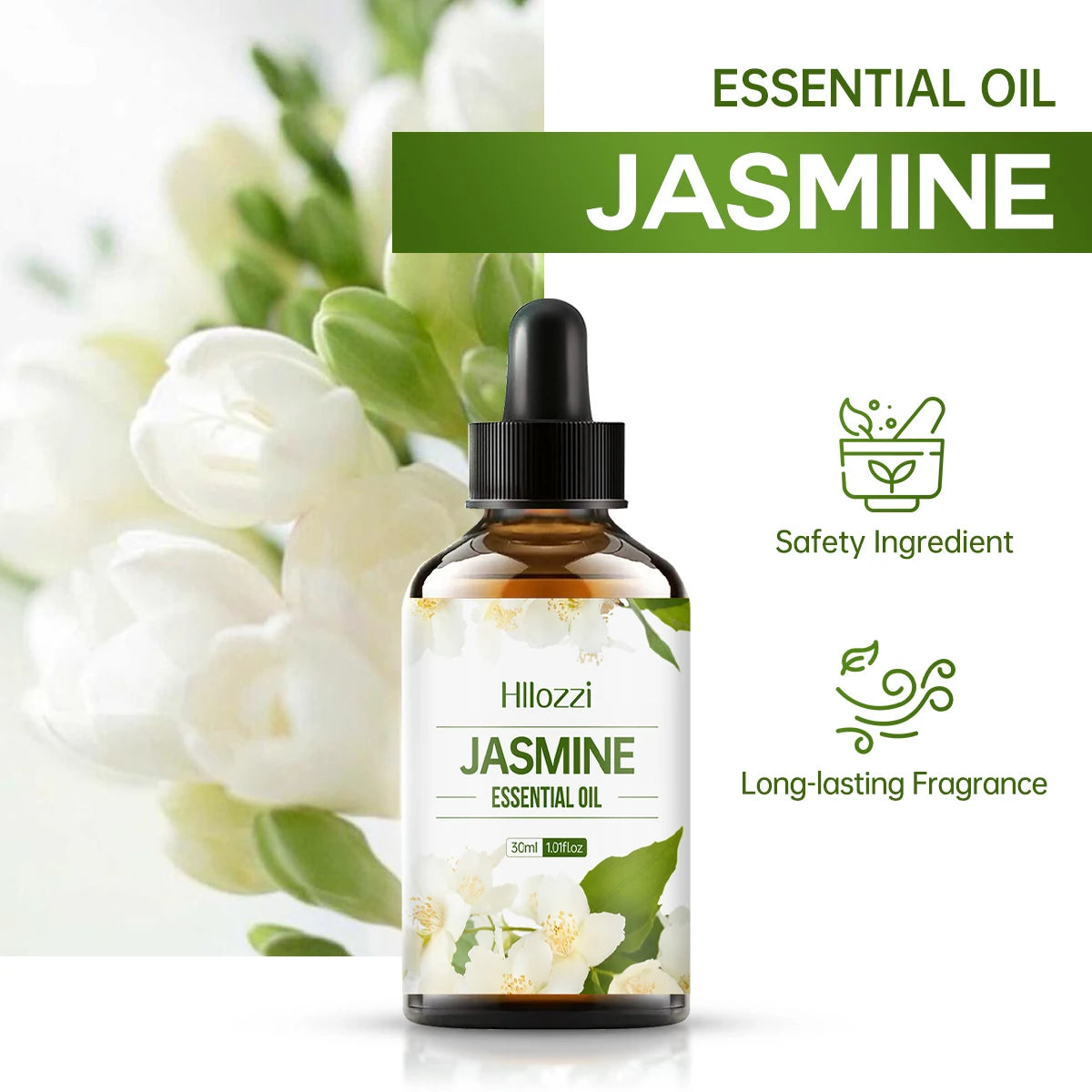 100ml/60ml/30ml Jasmine essential oil Aromatherapy Multifunctional essential oil Various scenes Rich in flavor Hydrating