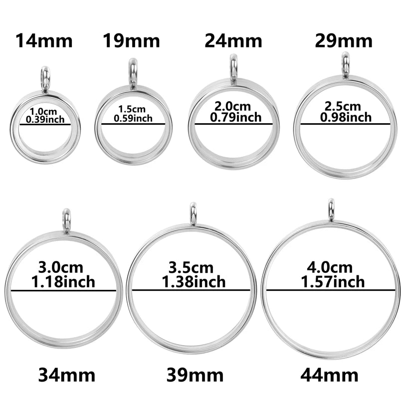 1Pc Stainless Steel Round Memorial Cremation Ashes Coin Bezel Locket Pendant Openable Glass Floating Relicario Colgantes Jewelry