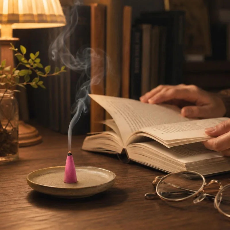 Scented Incense Cones Deodorization Natural Scents Cones for Office Home Anxiety Relief Fragrance Incense Cones Air Refresh Unit