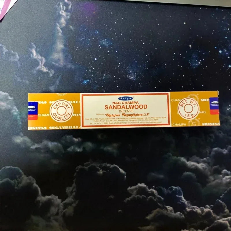 Incense Satya Palo Santo-complete box (12 packs x 15g) Original package Home Fragrance NAGCHAMPA California white sag Incense