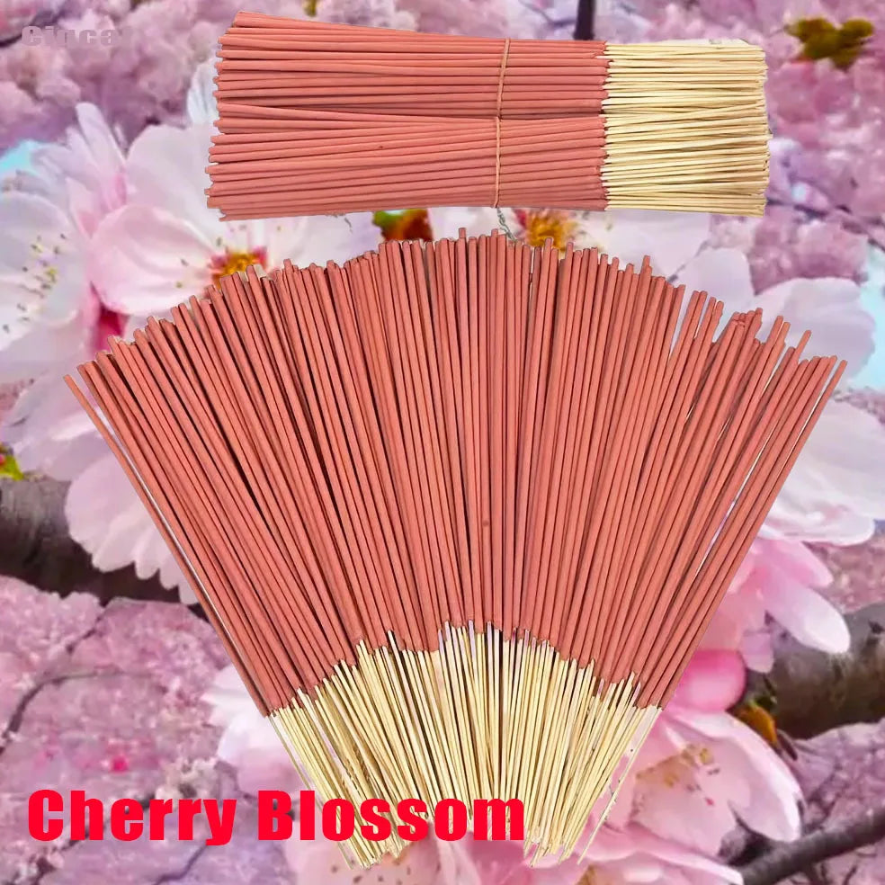 Natural Sweet Cherry Blossom Incense Sticks Handmade Rolled Joss Stick Incense Lasting Floral Scents for Home
